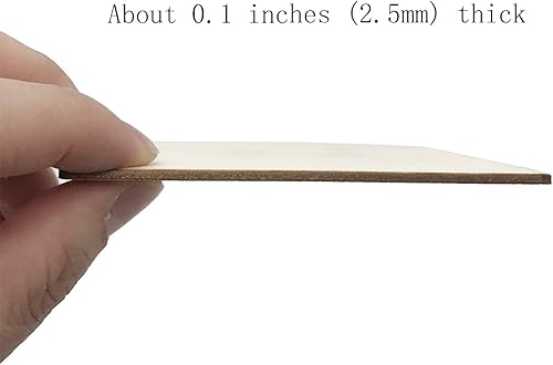 Miniatura 3 de 20 piezas de madera sin terminar, 4 x 4 pulgadas, cuadrados de madera natural en blanco para manualidades, pintura, azulejos de scrabble, posavasos,