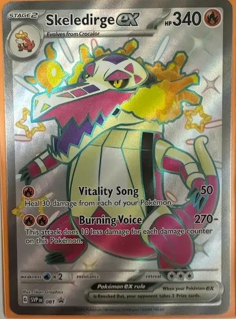 Pokemon - Skeledirge ex – SVP081 – Blackstar Promo – Paldean Fates - Shiny Full Art – Single Card