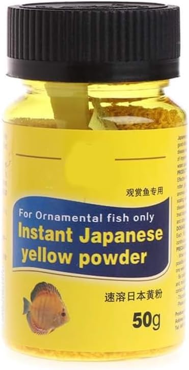Aquarium Tank 50G Instant Yellow Powder for Ornamental Fish Treat Bacterial,Fish Aquarium Decoration