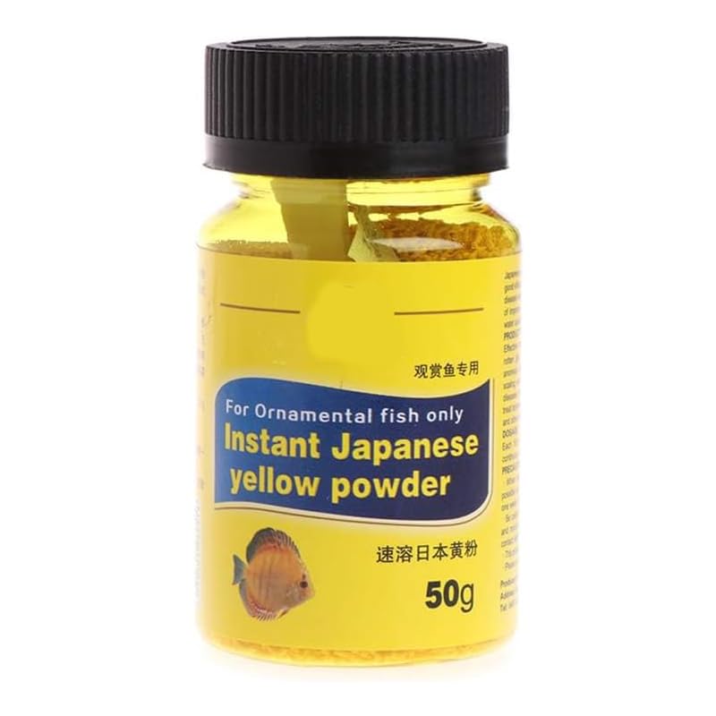 Aquarium Tank 50G Instant Yellow Powder for Ornamental Fish Treat Bacterial,Fish Aquarium Decoration