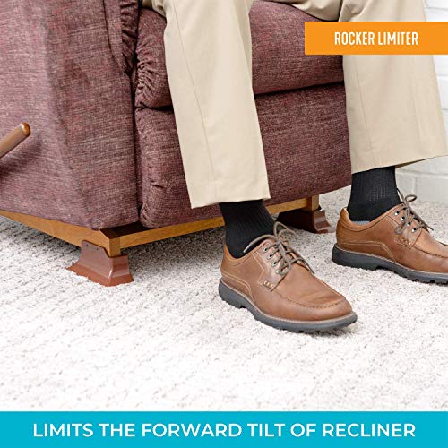 Stander Recliner Risers, Non-Slip Chair Lifters for Adults, Seniors, and Elderly, Low Profile Seat Raiser for Sitting and Standing Assistance, Compatible with Wooden Base Recliners, Set of 4, Brown by Stander - Image 5