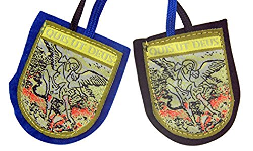 Saint Michael the Archangel Blue Shield Scapular, 1 3/4 Inch (H)