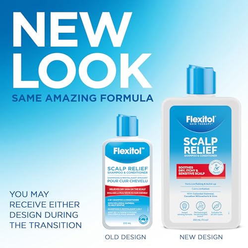 Flexitol Scalp Relief Shampoo & Conditioner, Gentle Cleansing System for Dry, Itchy Scalp, Colloidal Oatmeal Formula, 7.1 oz Bottle