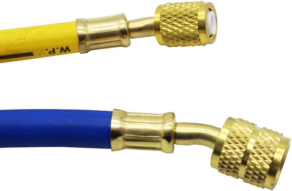 Practical R134a 10a Manifold Gauge Set A/C Air Condition Refrigeration Charging Hoses 800PSI 19cm 1/4" SAE Thread Rubber+Copper