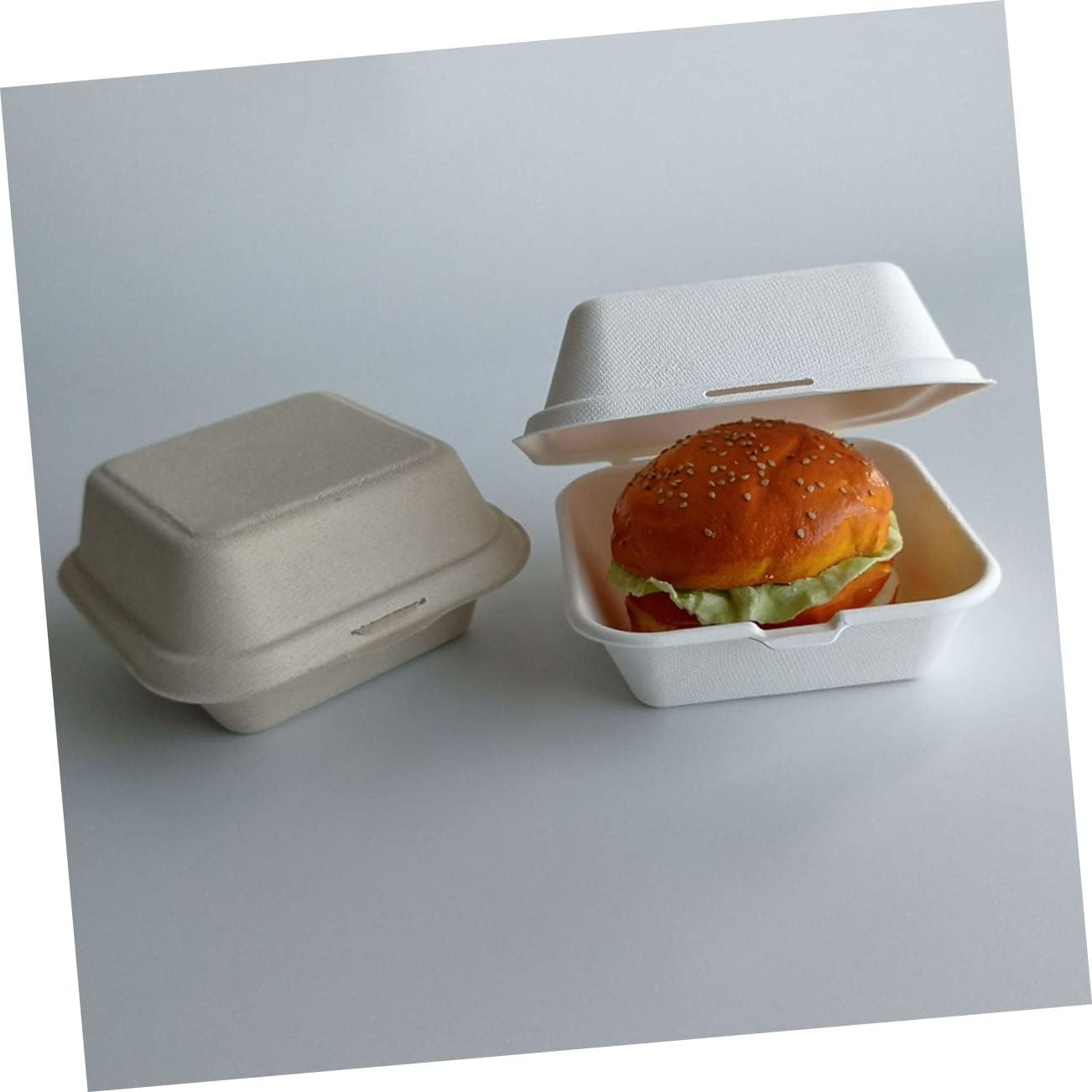 25pcs Eco-friendly Biodegradable Fast-food Takeout Container Hamburger Holder