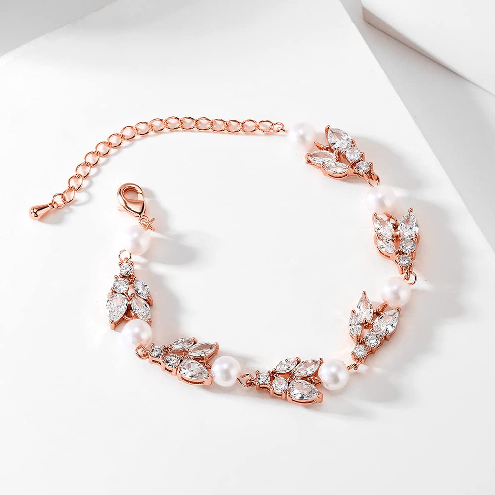 Pulsera de Perlas de Agua Dulce de Oro de 14 Quilates, Pulsera de Perlas, Regalo de cumpleaños para Madre, Esposa, Novia