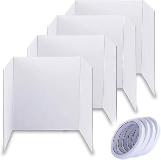 KISOY 4 PCS 26" x 17" Trifold Poster Board,White Display Board for School Projects and Presentations (4, 26 x 17 Inches)