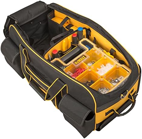 Dewalt DWST1-79210 Duffel Trolley Bag with Wheels, Yellow/Black, Large 26-Inch