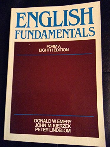 English fundamentals, form A 0023330805 Book Cover