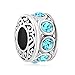 LovelyJewelry New Filigree Aquamarine Blue Crystal Birthstone Beads Fit Pandora Charms Bracelet Jewelry