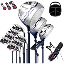 Goplus Complete Golf Club Package Set for Men, 11 PCS Right Handed Golf Clubs with 460CC #1 Driver, #3 Fairway Wood, #5 Hybrid, #5/#6/#7/#8/#9/#S/#P Irons, Putter, Golf Stand Bag with Rain Hood
