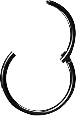 22G/20G Titanium Hinged Clicker Nose Ring Sleeper Piercing Hoop