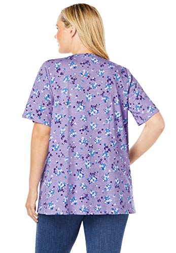 Woman Within Women's Plus Size 7-Day Layer-Look Elbow-Sleeve Tee Shirt - 22/24, Sage Green #TOP28