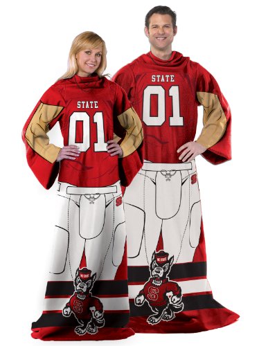 Northwest NCAA North Carolina State Wolfpack Wolfpack Adult Comfy Throw Blanket with Sleeves, 48' x 71'