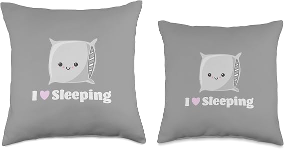 I Love Sleeping Cute Pillow Sleepy Head Throw Pillow