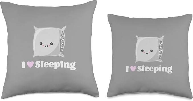 I Love Sleeping Cute Pillow Sleepy Head Throw Pillow
