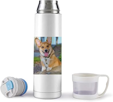 Kiri in The Park Vacuum Flask 500ml Stainless Steel Water Bottle Insulated Thermo Bottle with Cup for Hot Drink Coffee Tea