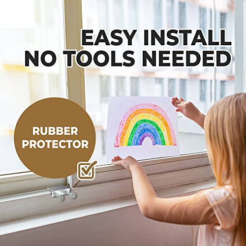Shop Square Window Locks, 4 Pack Aluminum Thumb Turn Window Lock, Secure Sliding Windows & Doors, No-Drill Install, Child Proof, Indoor Outdoor, Requires 28-36mm Clearance by Shop Square - Used condition - Image 5