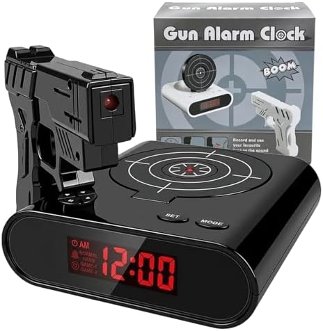 Genérico Gun Alarm Clock, Target Alarm Clock with Gun, Interactive Wake ...