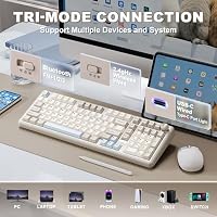 YUNZII B98 PRO QMK/VIA Gaming-Tastatur (Beige, Milk V2 Linear Switch) – Ansicht 3