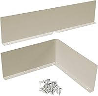 Bueyfolt 2-Pack 13.78" Aluminum Rain Gutter Valley Splash Guards - Straight & Bent 2-in-1 Roof Valley Shields, Almond