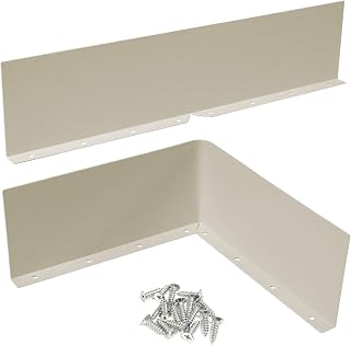 Bueyfolt 2-Pack 13.78" Aluminum Rain Gutter Valley Splash Guards - Straight & Bent 2-in-1 Roof Valley Shields, Almond