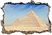 Produktbild Pixxprint 3D_WD_1040_92x62 Weltwunder Pyramiden von Gizeh in Ägypten Wanddurchbruch 3D Wandtattoo, Vinyl, bunt, 92 x 62 x 0,02 cm