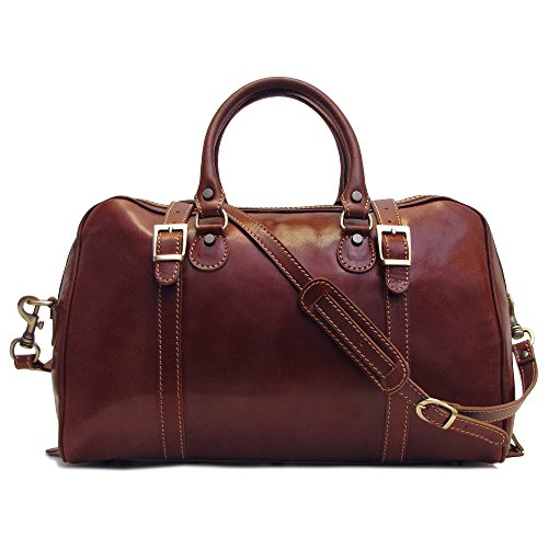 Floto Luggage Trastevere Duffle Travel Bag, Vecchio Brown, Medium