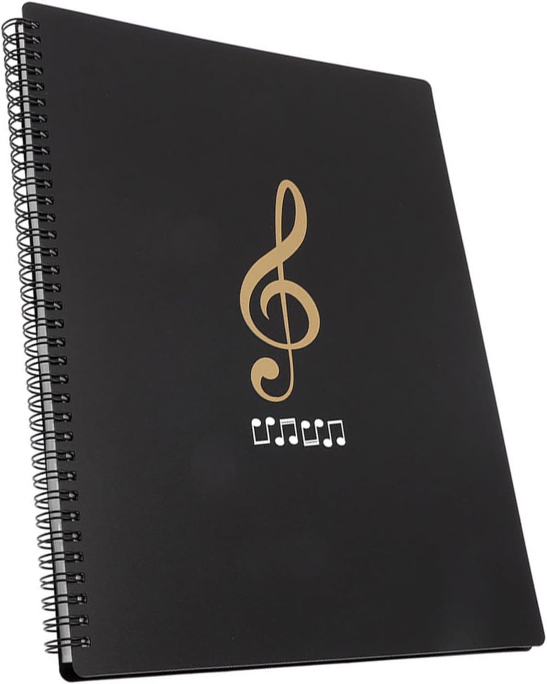 Mikinona A4 Music Sheet Folder 30 Pages Double-Sided Organizer with Musical Note Pattern, Multi-Layer Music Document Holder for Classroom and Practice Use