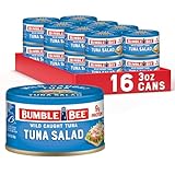 Bumble Bee Snackers - Tuna Salad, 3 oz Easy Open Can - 9g Protein per Serving - Wild Caught Skipjack Chunk Light Tuna Pack - No Draining, Ready to Eat (Pack of 16)