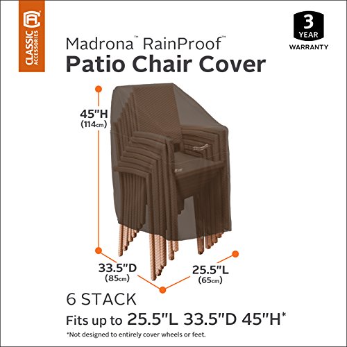 Housse de Chaise empilable imperméable anti-UV et résistante au vent Madrona