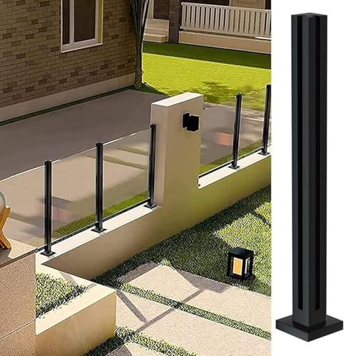 Heavy Duty Black Railing Post - Topless Balustrade System with Spigots for Deck, Balcony, Garden, Patio Stairs - Adjustable Corner Post Fits 3/8" or 1/2" Spindles