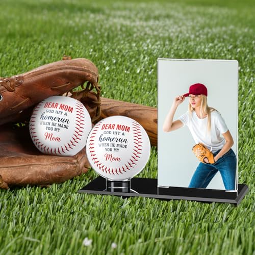 Colingmill Baseball Mom Gifts Picture Frame and Baseball Display Case Set Ball and Card Holder for Parents Dear Mon by Colingmill - Image 4