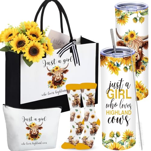 Highland Cow Tote Gift Set