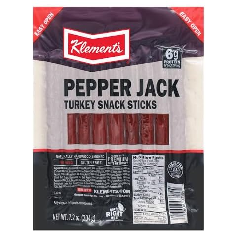 Klement's Pepper Jack Turkey Snack Stick, 7.2 Ounce Cover