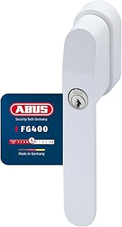 ABUS Abschließbarer Fenstergriff FG400 – mit Druckzylinder und Schlüssel – Kindersicherung und Einbruchschutz – universell passend – gleichschließend AL0125 – Sicherheitslevel 5 – Weiß