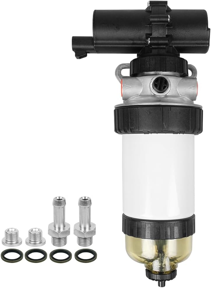 MP10325 Fuel Filter&Lift Pump Assembly Replace 232/5877 228-9129 Fits for ASV SR70 SR80 Terex PT75 PT80 Compact Track Loaders, 804C-33 804C-33T 804D-33 804D-33T Engine 12V