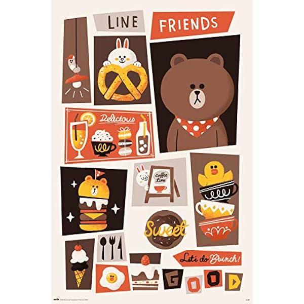 Grupo Erik GPE5347 Line Friends Let's do Brunch plakat, papier, 61 x 91