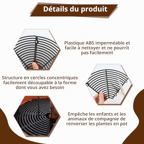 MXTIMWAN 2 Pièces Grilles de Pots de Plantes, 30 cm Cache Pot de Fleurs en Grille, Plastique Grille Pot Fleur Découpable pour Protéger Les Plantes, Protection de Sol – vue 3