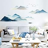 wandtattoo berge kinderzimmer 【SCHÖNE WANDDEKORATION】- Wandsticker mit Berg Landschaft Design- Ideal zum Dekorieren von Wohnzimmer, Schlafzimmer, Gästezimmer, Kinderzimmer, Küche, Badezimmer Bad Fliesen, Garderobe, Flur/Diele Büro...Der Wand Aufkleber kann auch beliebig auf Möbel/Schrank, Tür, Kühlschrank, oder ans Fenster angebracht werden.