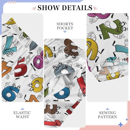 ZZXXB Numbers Chara Boys Long Pants Soft Trousers Elastic Waist Kids Lounge Bottoms with Pockets S-XL4