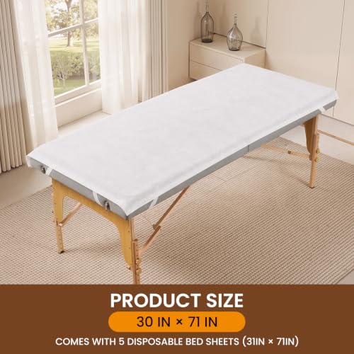 Image of Bearhug Massage Table Warmer with 5 Disposable Table Liners, 71 x 30 in 5-Layer Sherpa Heating Pad for Spa and Esthetician Tables, 10 Heat Settings, 90-108F NTC Control, 19 ft Cord, Machine Washable