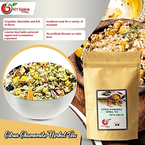 Ny Spice Shop Citrus Chamomile Herbal Tea – 8 Oz (Ounce) Natural Chamomile Citrus Herbal - Certified Natural, Kosher Tea - Naturally Caffeine Free With No Artificial Ingredients #TOP2