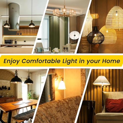 Bonlux 42W B22 Bayonet Light Bulbs,A60 Globe Dimmable Bayonet Cap Light Bulbs,220V,2700K Warm White Clear A-Shaped B22 Bulbs, 2000 Hours Long Life,613 Lumens Output,6-Pack - Image 6