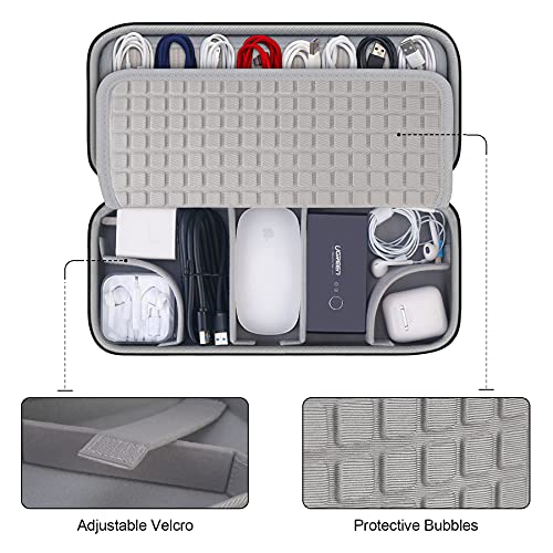 Hard Electronics Organizer, Universal Travel Cable Organizers, Large Electronic Accessories Storage Case Bag For Laptop Adapter, Cord, Charger, Plug, Hard Drive, Earphone, Usb Hub, Black #TOP2