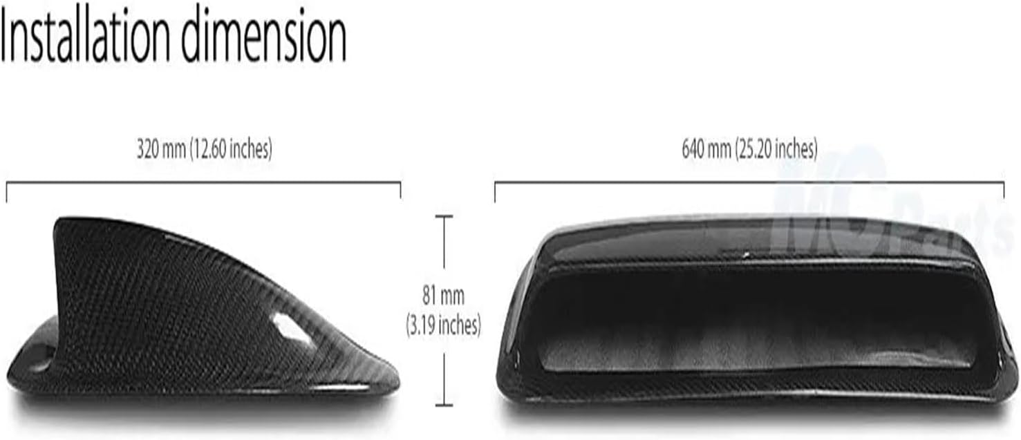 Real Carbon Fiber Hood Scoop Bonnet Intake Air Vent Cover Compatible with Subaru Impreza WRX STI GD GG Version 9TH 2006-2007 CF JDM A
