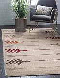 Unique Loom Autumn Collection Area Rug - Arrow (5' 3" x 8' Rectangle, Beige/ Brown)