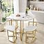 Gold | 1 Table 4 White Stools
