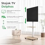 XTRARM Stojak na telewizor podłogowy z drewnianą podstawą, stojak na telewizor z kółkami, 32-70 / nośność 45 kg, meble do telewizora do salonu, stoisko telewizyjne wychylne ± 25/VESA 600 x 400