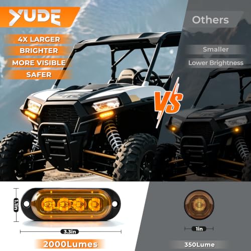 YUDE ATV SXS UTV Turn Signal Kit with 110dB Horn,Pre-Wired Blinker Kit with Rocker Switch,Plug and Play,Universal Street Legal Kit for Polaris Can-Am Kawasaki CFMOTO Yamaha 12V Golf Cart by YUDE - Image 2
